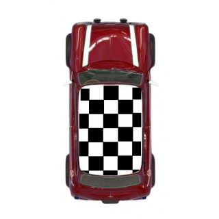 Drapeau blanc damier de toit (toit noir ou autre) - Austin Mini