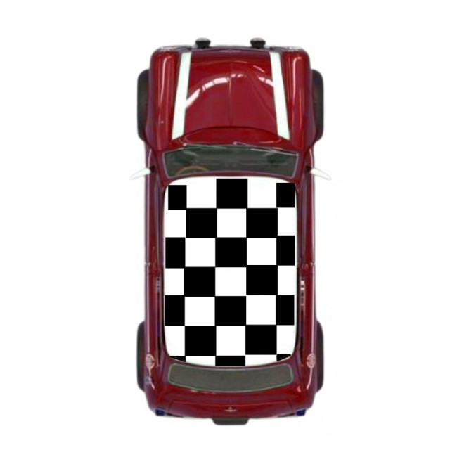 Drapeau blanc damier de toit (toit noir ou autre) - Austin Mini