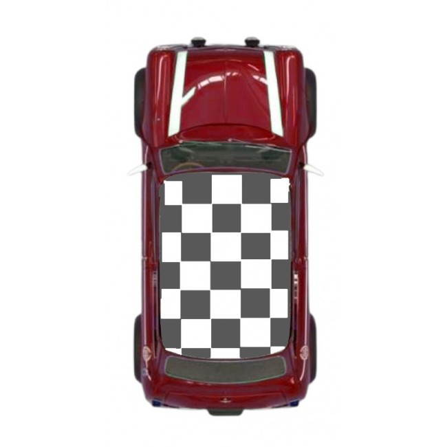 Autocollant toit Mini - Damier gris
