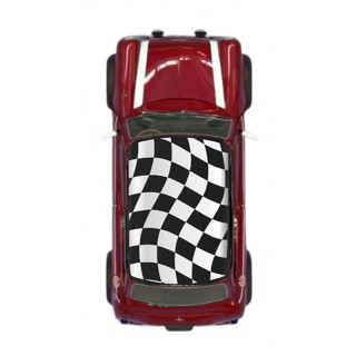 Autocollant toit Mini - Damier noir wavy