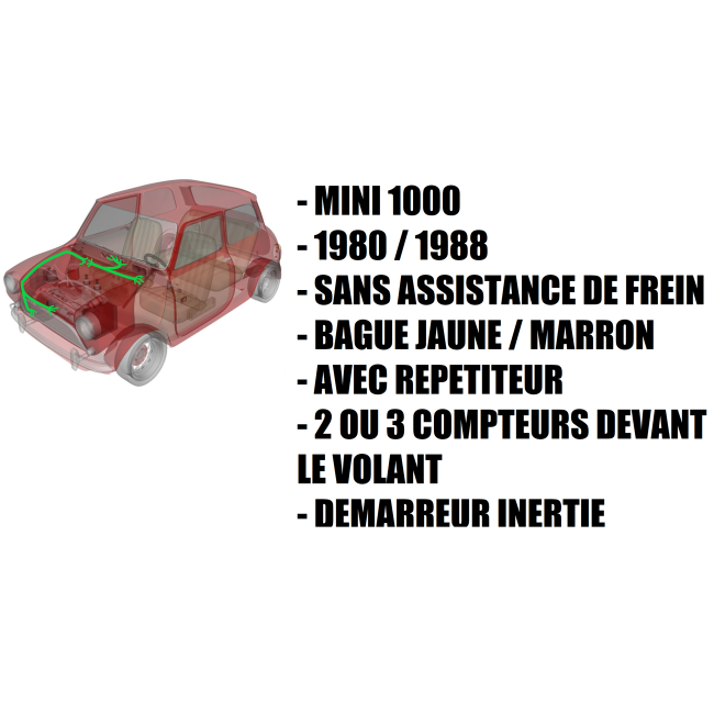 Faisceau électrique principal MINI de 1984 à 1988 / démarreur inertie