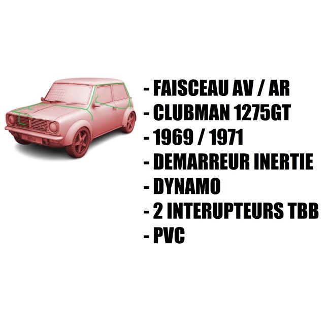 Faisceau électrique MINI 1275 GT complet / dynamo