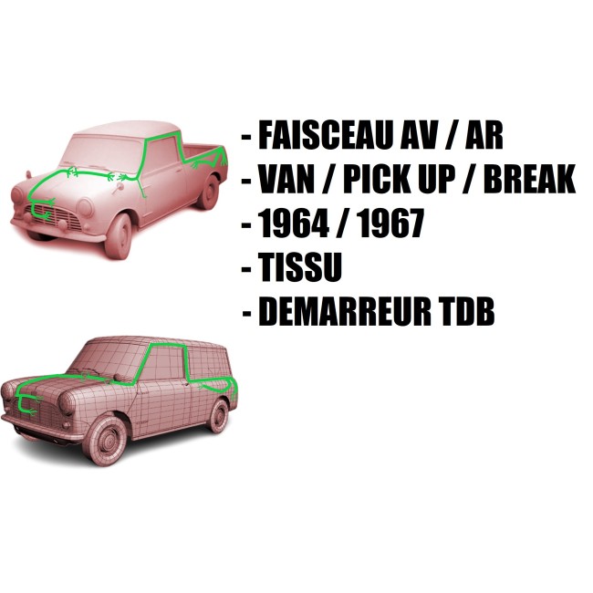 Faisceau électrique MINI pick / van / break en 3 partie tissus