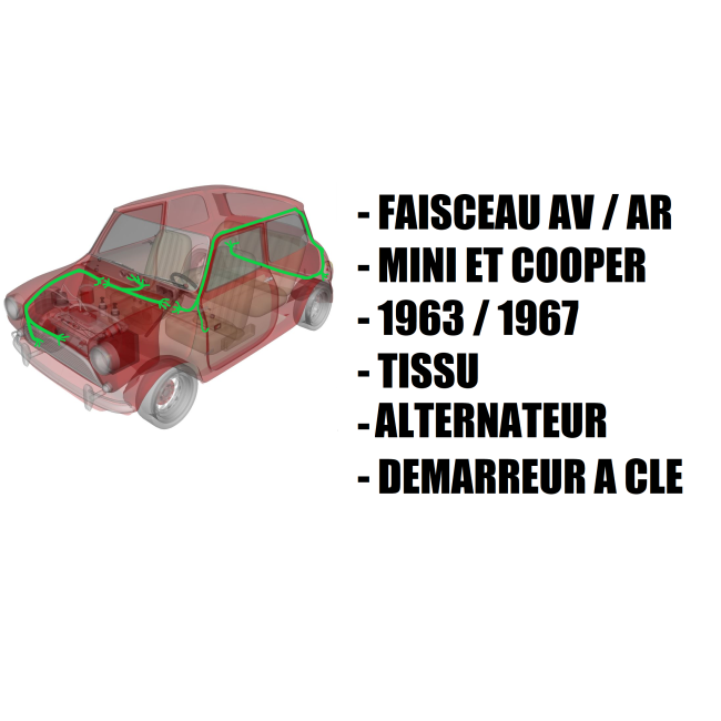 Faisceau électrique MINI complet de 1963 à 1967 / alternateur