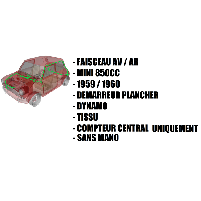 Faisceau complet - MINI 850cc- 59/60