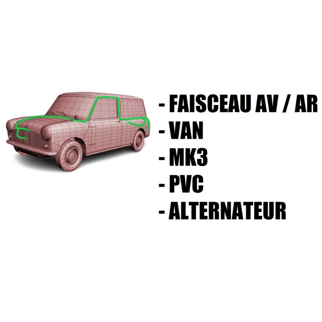 Faisceau électrique complet Mini Van - 1969 à 1976 (Alternateur) voiture ancienne anglaise