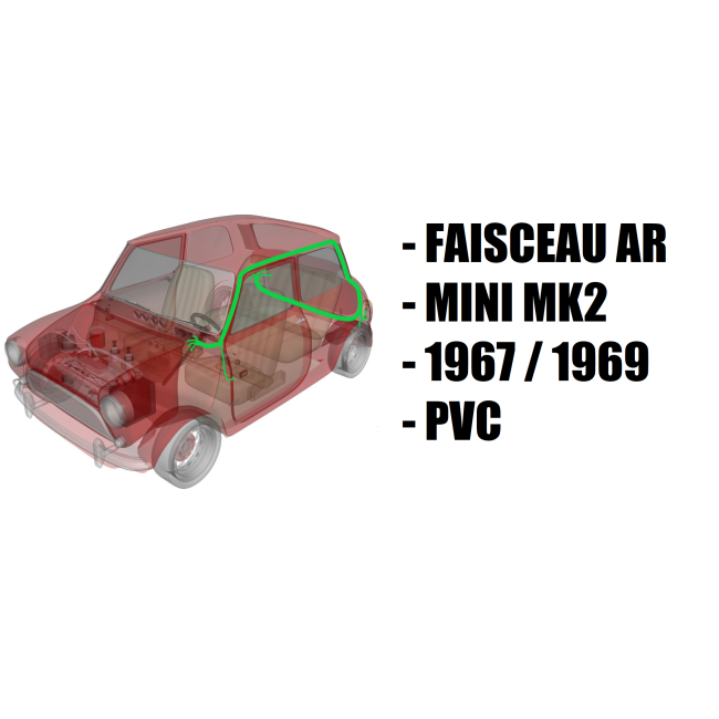 Faisceau électrique arrière Austin Mini - 1967 à 1969 voiture ancienne anglaise
