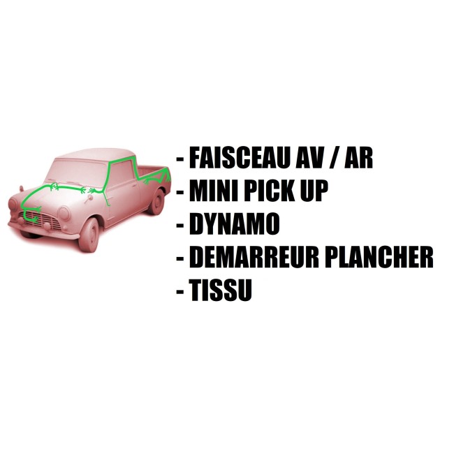 Faisceau électrique complet Mini Pick-up - 1960 à 1962 (Dynamo) voiture ancienne anglaise