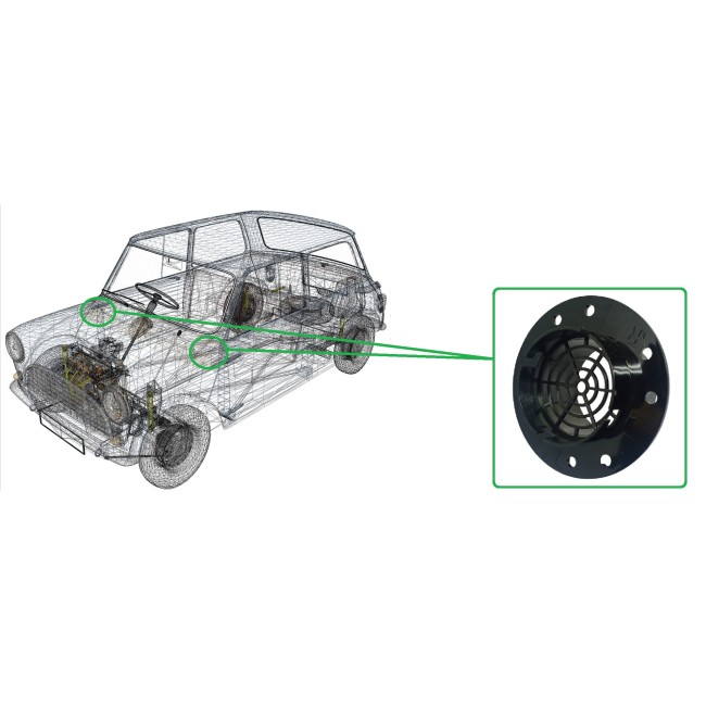 Connecteur de ventilation - Austin Mini - La paire voiture ancienne anglaise