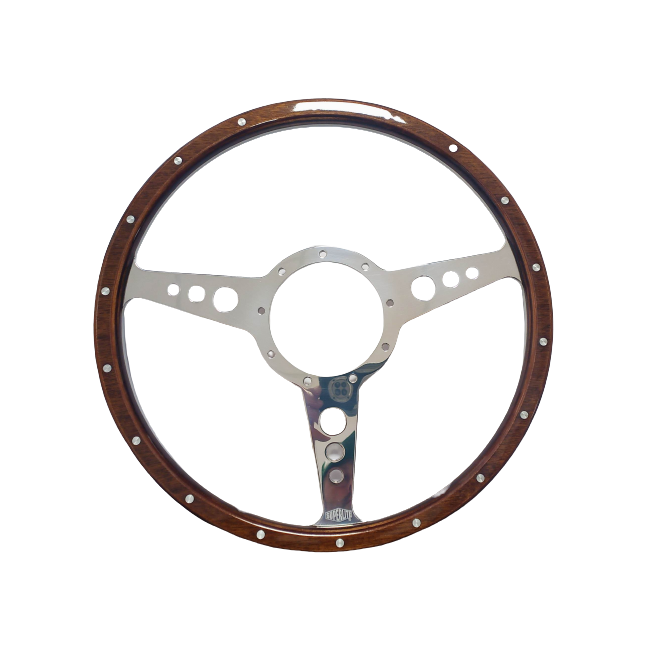 Volant bois clair  British ''Classic'' - 14'' Plat