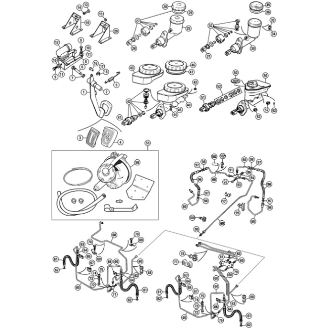 Pédale et circuit de frein Spitfire  voiture ancienne anglaise