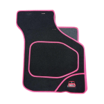 4 tapis de sol Austin Mini - Noir liseré  rouge