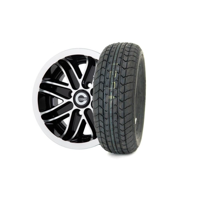 Pack 1 jante 6x12 Cosmic - Noir (Pneu au choix)  voiture ancienne anglaise
