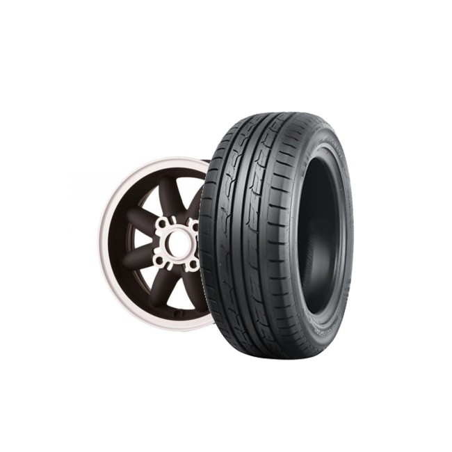 Pack 1 Jante 5x12 Rose Petal - Noir (Pneu au choix)