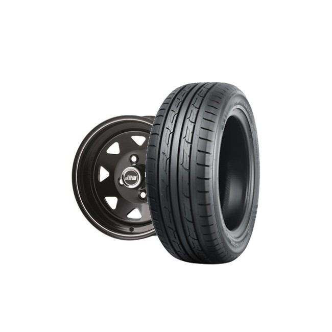 Pack 1Jante 5 x 12 Weller - Noir liseré blanc (Pneu au choix)