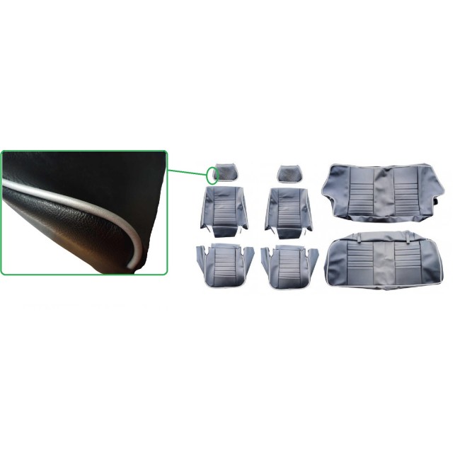 Intérieur complet Austin Mini - 1980 à 1992 (Noir liseré gris)