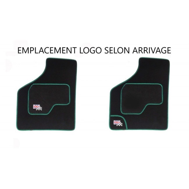 4 tapis de sol (noir) liseré vert noir Drapeau UJ Damier