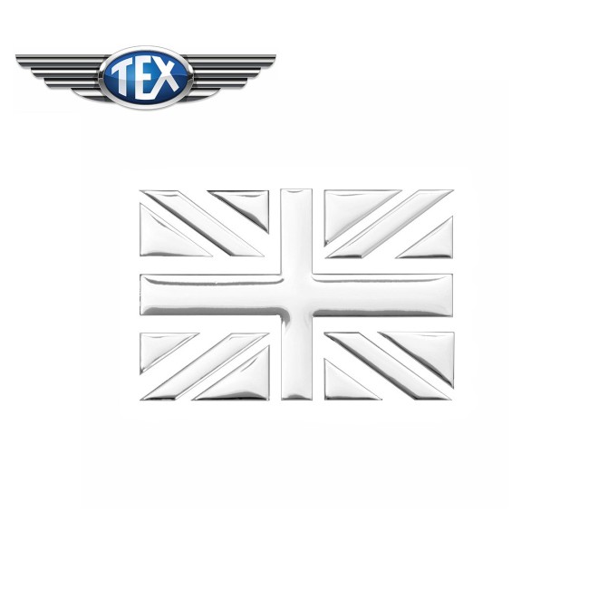 Badge drapeau anglais chromé relief à coller