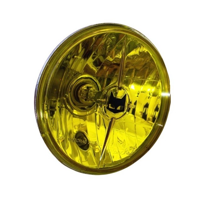 Phare avec veilleuse S.E.V MARCHAL verre jaune