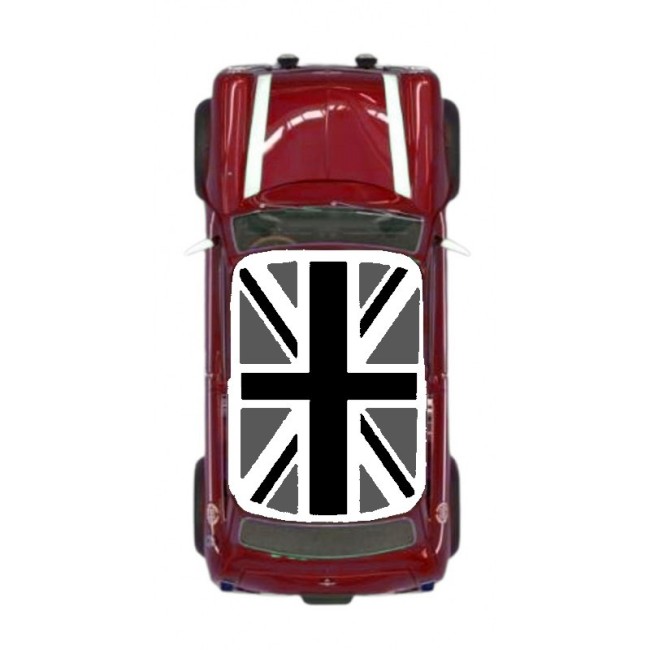 Autocollant toit Mini - Drapeau anglais noir/gris