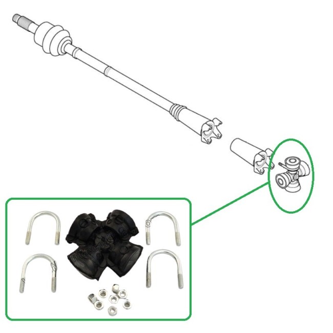 Croisillon cardan caoutchouc