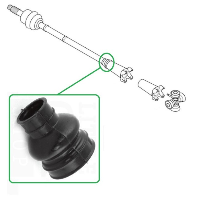 Soufflet de cardan - coté boite - (petit pour croisillon)