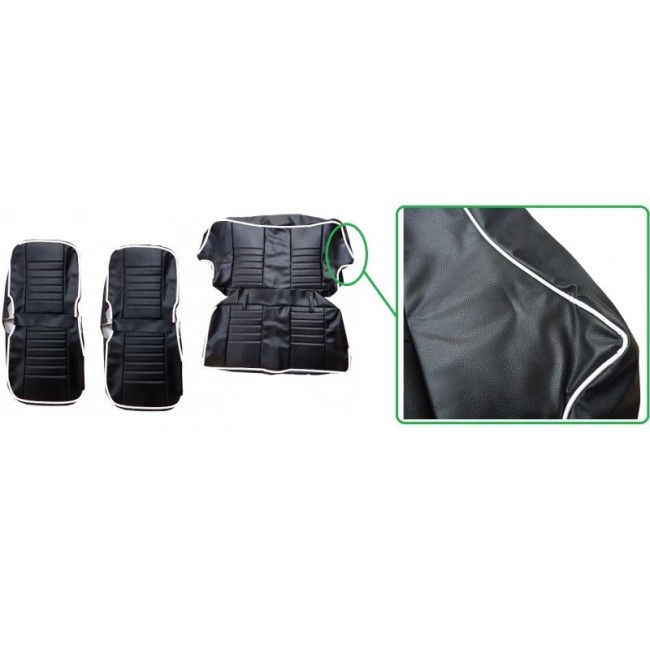 Intérieur complet Austin Mini - 1980 à 1992 (Noir liseré blanc)