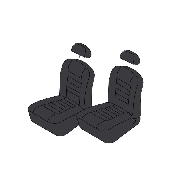 Housse de siège avant Austin Mini - MK4 & MK5 (Noir/Gris)