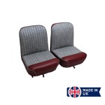 Housse de siège avant Austin Mini - Early Mk1 (Rouge/Fleck) ORIGINE