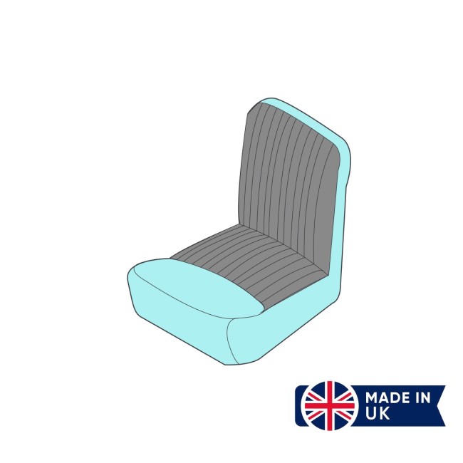 Housse de siège avant Austin Mini - Mk1 Sewn face (Bleu/Fleck) ORIGINE