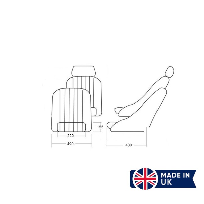 Siège suffolk GT Austin Mini - Cuir (Bleu marine)