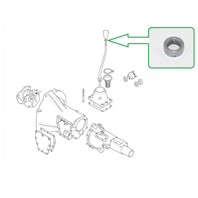 Ecrou 0-5/16'' UNF plat pommeau vitesses MG Triumph