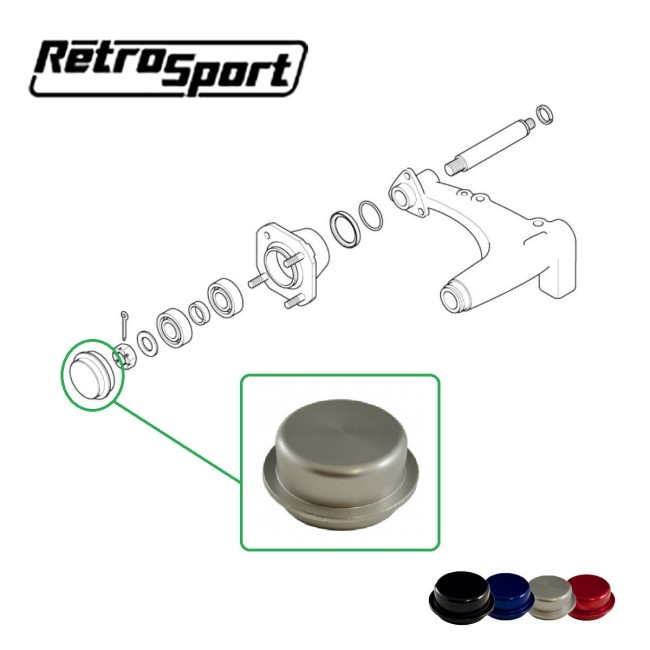 Cache écrou de moyeu arrière Austin Mini (Aluminium) RetroSport