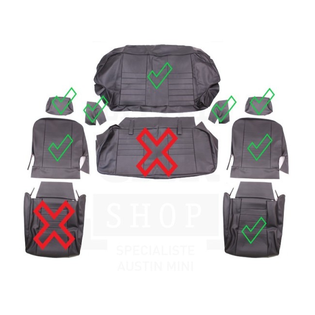 Intérieur complet Monté Carlo Austin Mini - 1993 à 1996 Noir DESTOCK