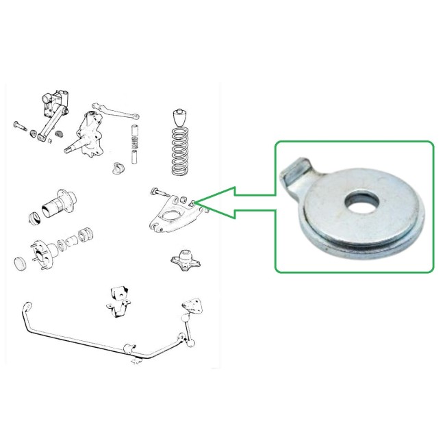 Rondelle d'axe de bras inférieur suspension Avant - MG Midget / Sprite - 1958 / 79