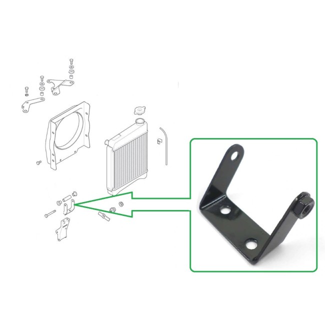 Support de radiateur inférieur - Austin Mini - 1974 à 2000