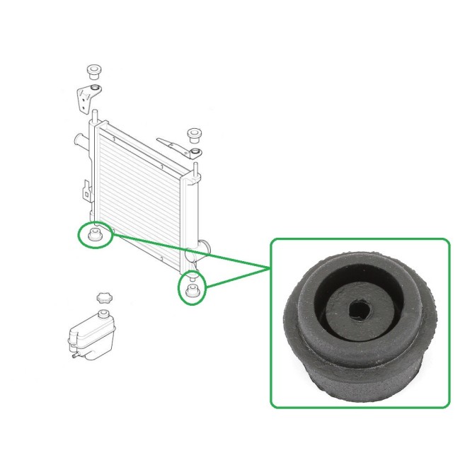 Silent bloc radiateur inférieur Mini MPI - Caoutchouc
