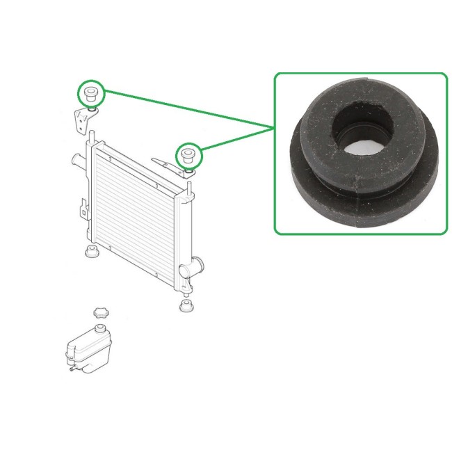 Silent bloc radiateur supérieur Mini MPI - Caoutchouc