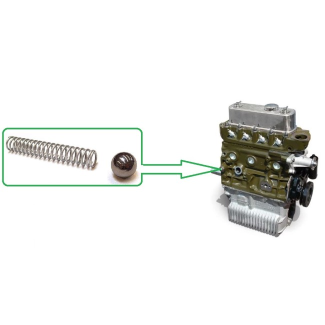 Clapet de décharge du circuit d'huile (bille) + ressort