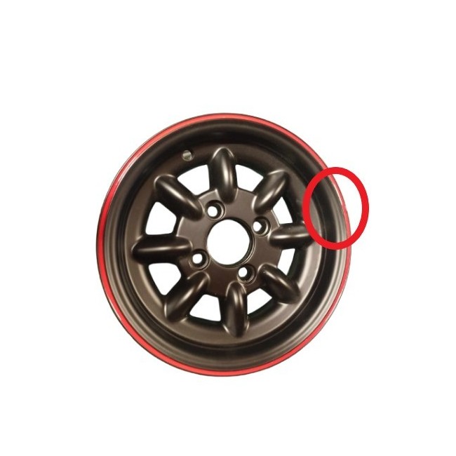5 x 12 - Jante Superlight - Noire liseré rouge - DESTOCK