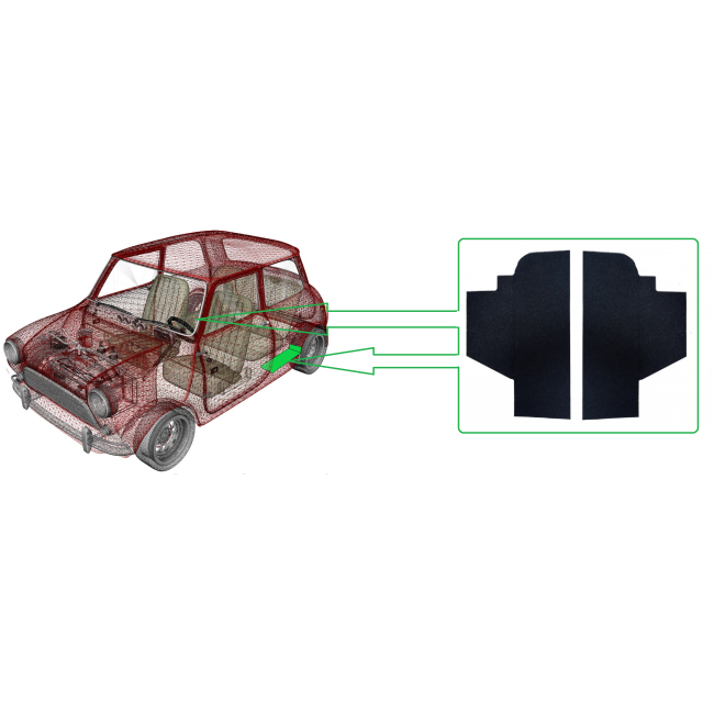 Fond de vide poche Arr Austin Mini - Noir