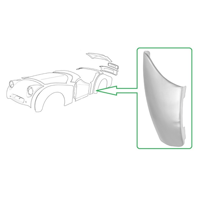Protection d'aile arrière Gauche - Triumph TR2 / TR3/ TR3A