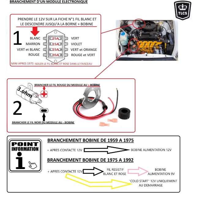 Allumeur 45D - électronique - type origine - avec dépression - Austin Mini