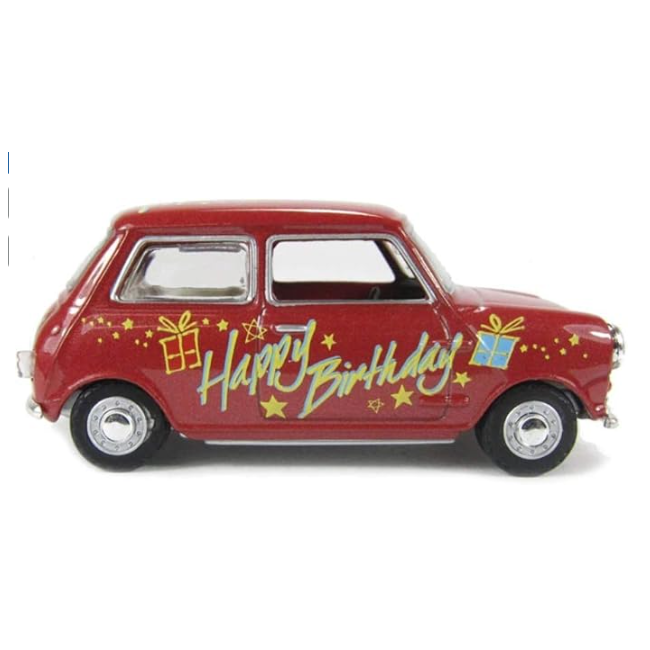 Miniature Austin Mini - Happy Birthday - 1/43