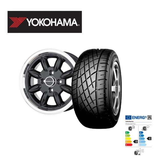 Pack 1 jante 6 x 13 Superlite - Noir (Pneu au choix)