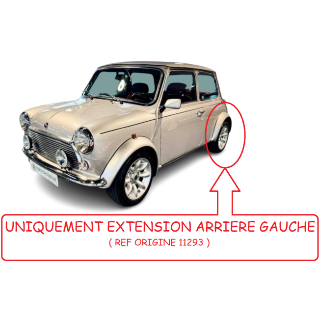 Extension aile Sportpack Arrière gauche  Mini - Fibre de verre