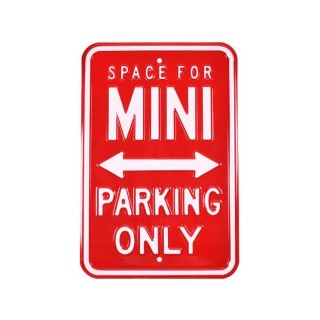 Plaque murale Mini Parking Only Rouge