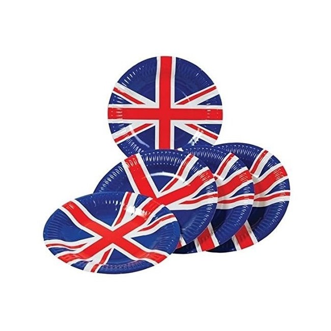 Lot de 8 assiettes en carton Union Jack-austin-mini