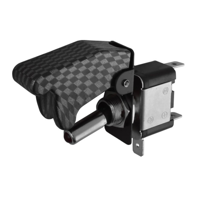 Bouton Racing On / Off Led Rouge avec protection carbon