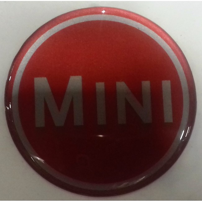 Autocollant centre de roue Mini gris et rouge 50 mm-Austin Mini